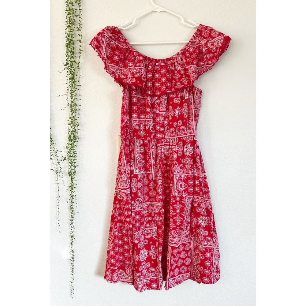 Faded Glory Red Paisley Bandana Print Sundress
